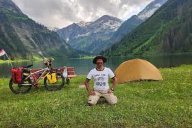 Mr Haris visited Vilsapsee in Austria during his cycling trip from Switzerland to Amsterdam in June 2024.