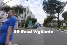 The incident, which occurred at approximately 6.10pm on Aug 18 along Sengkang East Road, was captured on the motorcyclist's helmet camera and subsequently shared by Facebook page SG Road Vigilante.