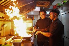 Sous chef Prince Koshinder with Allo&#039;s owner and head chef Andrew Seah.