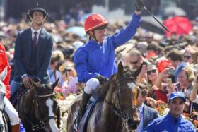 Top Australian jockey Kerrin McEvoy at his third Melbourne Cup on Cross Counter in 2018. He is eyeing a third Golden Rose on Sept 28.
