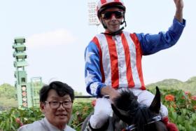 The Jerome Tan-Bernardo Pinheiro combo enjoying one of Big Union&#039;s five wins. The gelding will face his biggest test in the Group 1 Grand Singapore Gold Cup (2,000m) on Oct 5.
