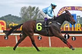 The Richard Lines-trained Sincerely (Laercio de Souza) finishing the best to take the Metro A race (1,200m) at Sungai Besi on Oct 26.
