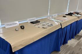 The stolen valuables recovered by the police.