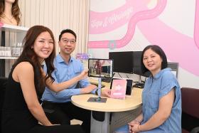 (From left) Dr Jolie Hwee, head of KTPH&#039;s plastic, reconstructive &amp; aesthetics surgery, Assistant Professor Clement Chia, head of KTPH&#039;s breast surgery service, and patient Jane Din.