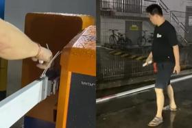 Malaysian Kew Ah Hing is accused of using a penknife to remove four of carpark gantry barrier arms at the West Connect Building in Buroh Street in Pioneer.