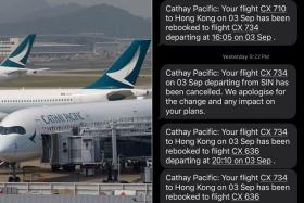 The family&#039;s trip to Hong Kong is delayed by 12 hours after Cathay Pacific cancelled multiple flights on Sept 3.