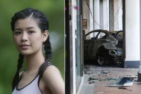 Ms Raybe Oh, (left, in a file photo), had tried to rescue her fiance from a burning car after it crashed into a shophouse in Tanjong Pagar.