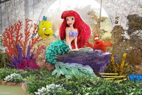 Disney and Pixar characters, like The Little Mermaid's Ariel and Flounder, will be presented as topiaries at Gardens by the Bay's Floral Fantasy.