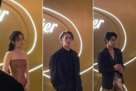 (From left) Stars such as Jisoo, Jackson Wang and Jeff Satur congregated at Marina Bay Cruise Centre on July 10.