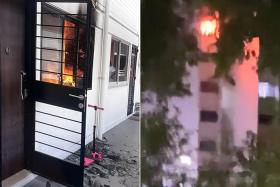 The fires occurred at Block 392 Yishun Avenue 6 (left) and Block 345 Yishun Avenue 11.