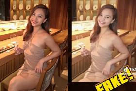 One of the doctored photos (right) was believed to be taken from Vanessa Ho’s Instagram post at a Japanese restaurant.