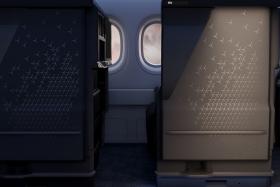 A teaser image of SIA's new business class seats, which will be installed on its Airbus A350-900 long-haul and ultra-long-haul aircraft.