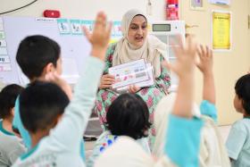 Ms Reema Bhatti, a kindergarten teacher who suffered a stroke, is back at work at Al Istiqamah Kindergarten six weeks after her recovery.