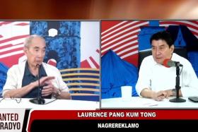  Mr Laurence Pang (left) appears during the Jan 17, 2025 episode of the public service programme of Filipino senator Raffy Tulfo.