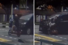 Screengrabs showing the accident on July 6 at the junction of Yishun Avenue 4 and Yishun Street 51.