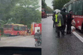 The motorcyclist was taken conscious to Khoo Teck Puat Hospital, where he subsequently died.