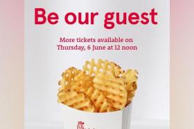 Chick-fil-A announced that it will release more tickets to its previously sold-out event at 12pm on June 6.