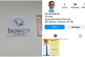 An Instagram account impersonating Bowen Secondary School&#039;s principal, Mr Loh Chih Hui, currently has 38 followers.