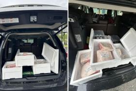 Boxes of wagyu beef discovered by Johor authorities in a private vehicle driven by a Malaysian driver across the Second Link.