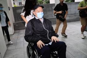 Hin Leong founder Lim Oon Kuin arriving at the State Courts on Nov 18.