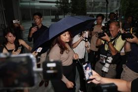 Former WP member Raeesah Khan arriving at the State Courts on Oct 14.