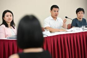 National Development Minister Desmond Lee (centre) said perceptions that HDB resale prices will keep rising are making home buyers anxious to secure a flat regardless of the price.